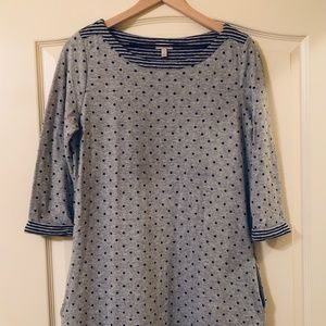 Talbots Gray/Black Polka Dot Dress